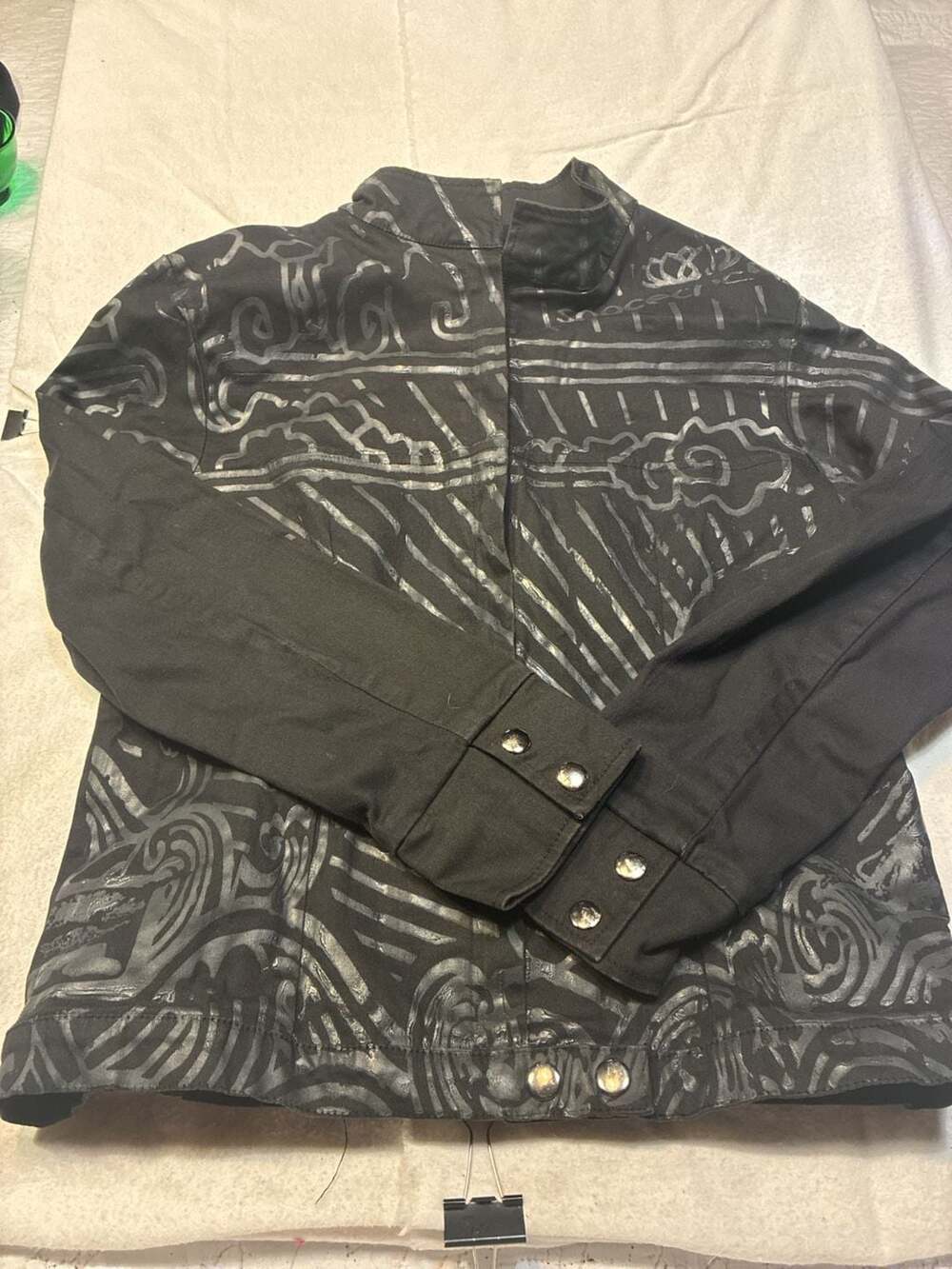 Spacecraft Size M Black Graphic Print Jacket